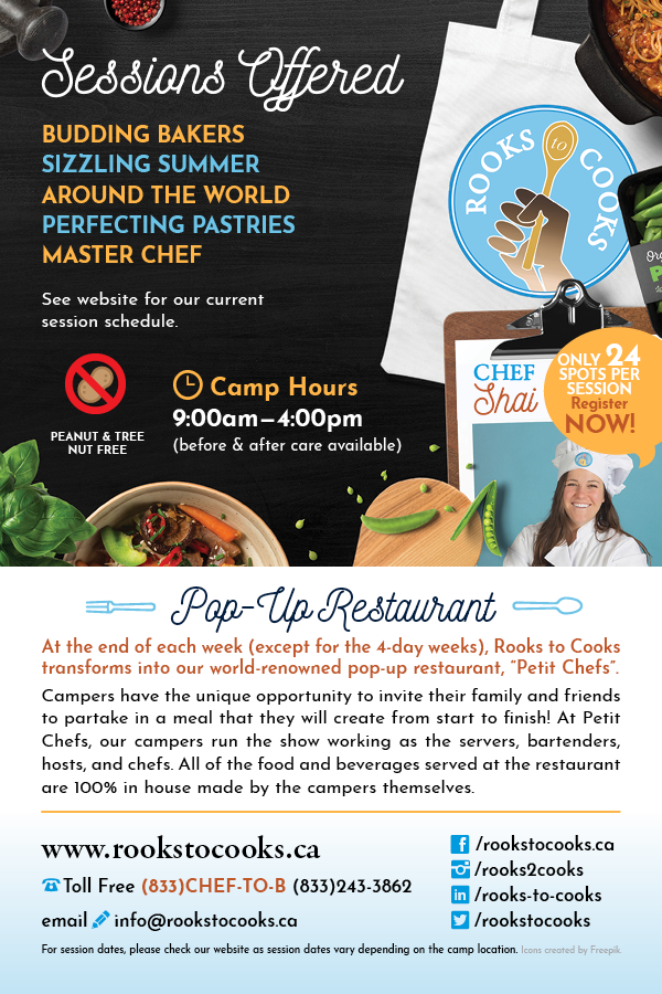 summer cooking day camp poster